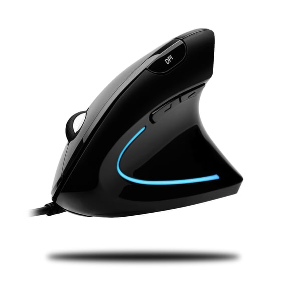 Ratón ADESSO con cable, vertical, ergonómico, iluminado, óptico