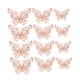 thumbnail image 1 of 12 Piezas De Decoración De Pared De Mariposa Hueca 3D En 3 Tamaños Para Sofás, Escritorios Y Ventanas En Oro Rosa, 1 of 3