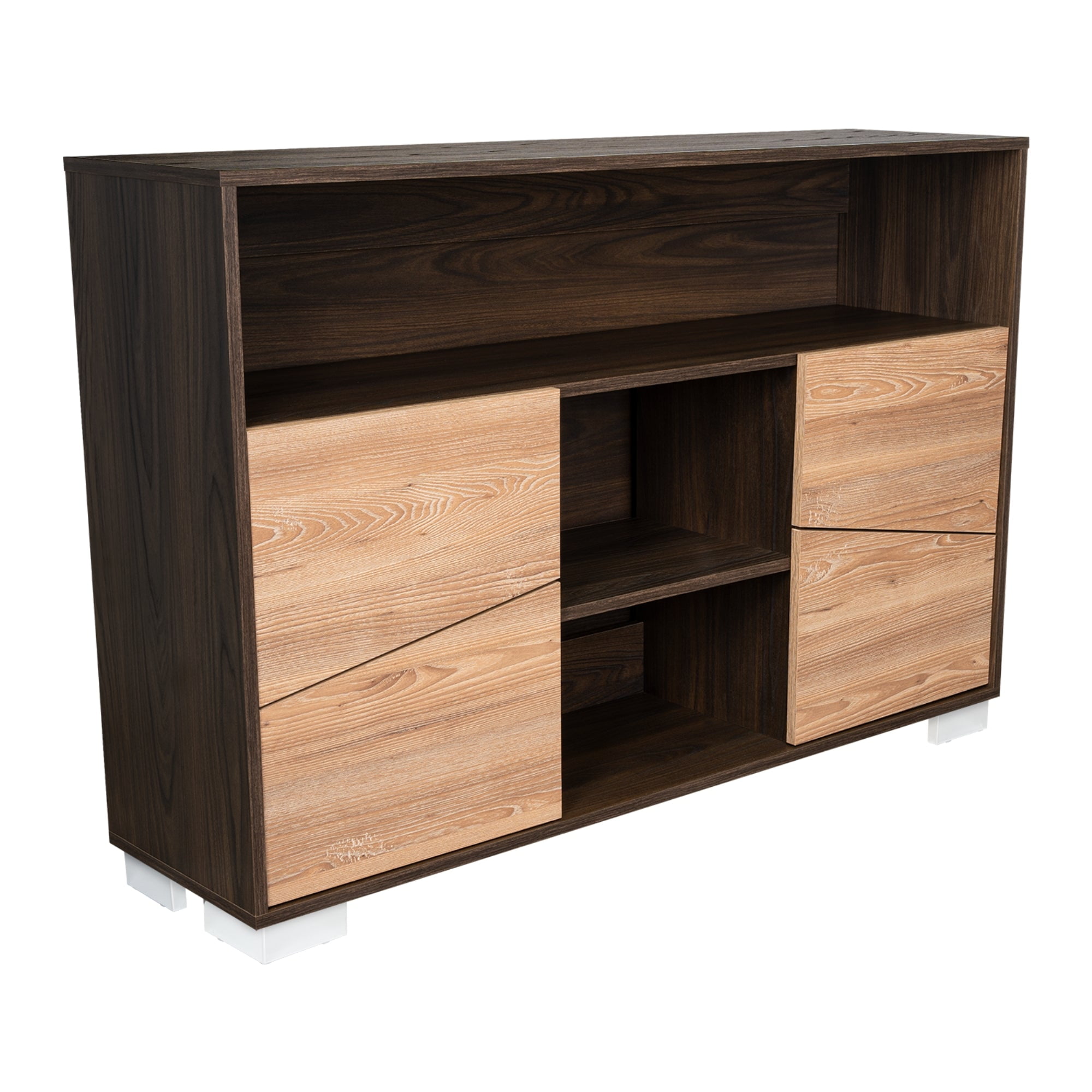 Fmfurniture - Arrimo 2 Puertas Y 1 Repisa Fm-006o - Café Oscuro Y Café Blanco