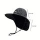 thumbnail image 2 of 3.	Unisex outdoor sun hat suitable for fishing, travel, camping, and hiking - made of durable polyester material, available in 4 colors: navy blue, black, khaki, and street style., 2 of 2