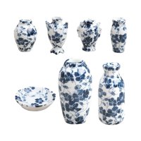 Bothyi - 7 Piezas 1:12 Casa De Muñecas Cerámica Mini Jarrón Modelos De Recipientes Simulación De Accesorios