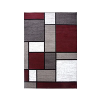 Genérico - Alfombra 160X200Cm Cuadros Burdeos Delgada Wym