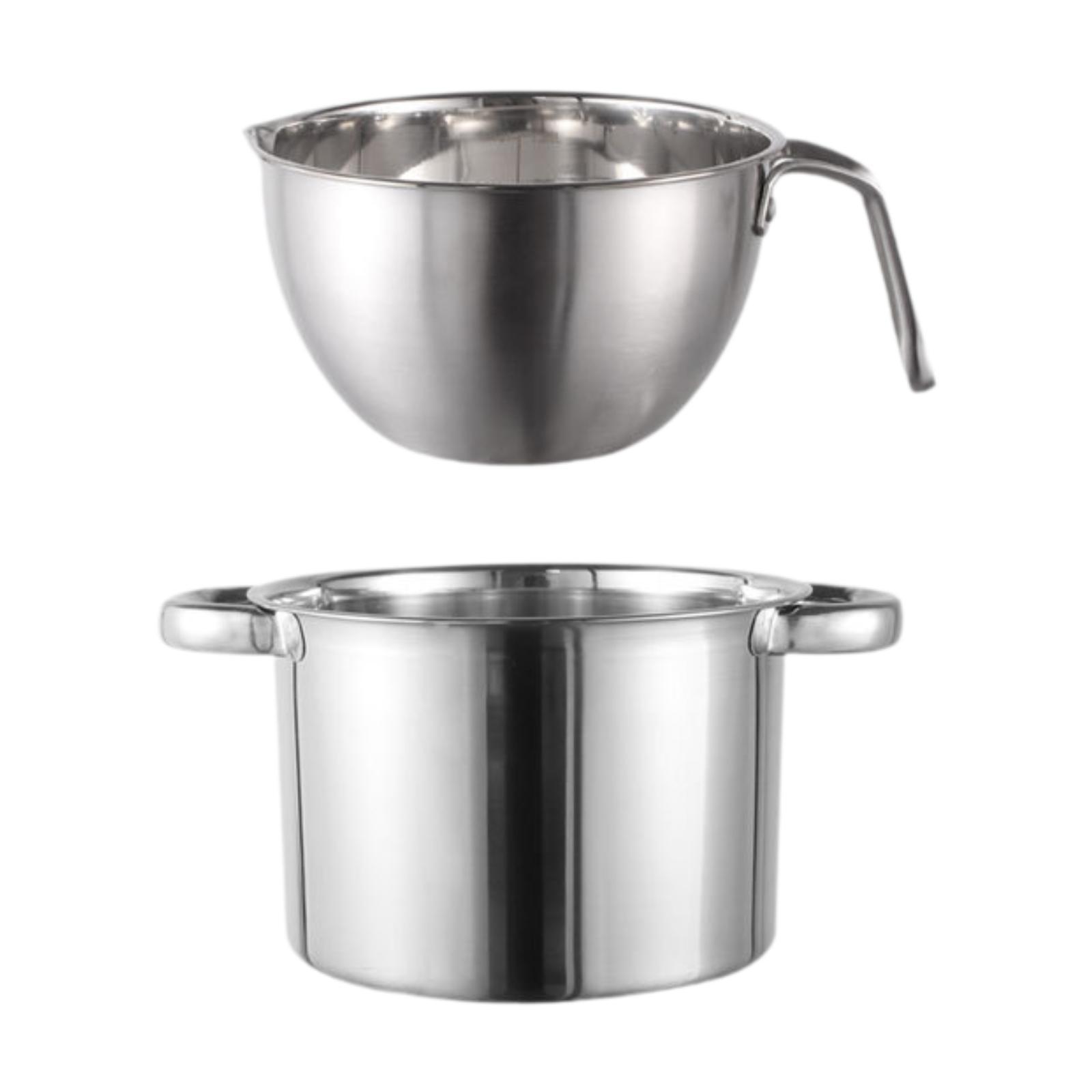 Magideal - Olla Para Baño María Olla Para Baño María Utensilios De Cocina Esenciales Recipiente Para Derretir De Fondo Plano Olla Para Baño María Para Caramelos Maceta De 18 Cm