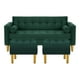 thumbnail image 1 of Sofa Retro 3c + 2 Pouf Felpa 01 Verde Botella, 1 of 6