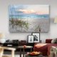 thumbnail image 3 of 1pc, Home Wall Art Sunset View At Calm White Sandy Beach Canvas Prints For Living Room Office Walls No Frame, 3 of 5