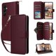 thumbnail image 2 of Funda Cartera con Cremallera y Correa para Samsung Galaxy A24 4G Soporte y Tarjetero Rojo, 2 of 6