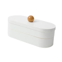 Ioensy - Caja De Almacenamiento Para Diademas, Estuche De 2 Capas Para Manualidades Artísticas, Para Horquillas, Diademas, Color Blanco