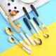 thumbnail image 5 of XmhyTop Juego de Cubiertos de Oro Negro 24 Piezas Flatware Set de Acero Inoxidable, Ideal para Familias y Eventos, 5 of 5