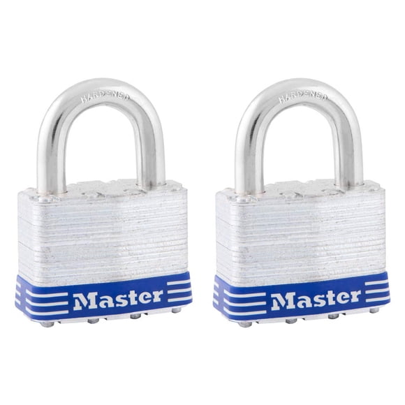Padlock Master Lock 5T para exteriores con llave, paquete de 2 unidades con llave similar