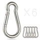 thumbnail image 1 of Mosquetón Sprookber con resorte de acero inoxidable, 6 unidades, 1 of 6