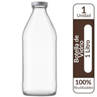 Genérico - Botellas De Vidrio Lechera Jugos 1L 1000 Ml C/Tapa