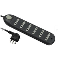Alargador 6 Tomas 5 Metros Con Switch Negro Electraline