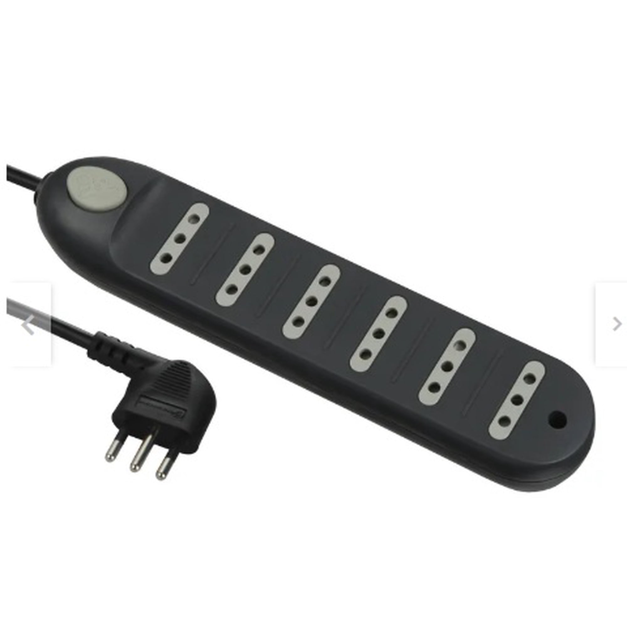 Alargador 6 Tomas 5 Metros Con Switch Negro Electraline