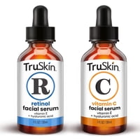 Truskin Naturals - Set Para El Cuidado De La Piel Truskin Face Serum Duo Con Retinol Y Vitamina C