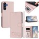 thumbnail image 1 of Funda de Cuero Tipo Billetera para Samsung Galaxy A16 4G / 5G 6.7", con Tarjetero, Pulsera, Soporte a Prueba de Golpes con Relieve de Patrón Feliz, Rosa, para Galaxy A16 4G / 5G, 1 of 8