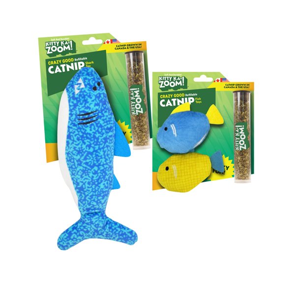 Juguete para gato KITTY KA-ZOOM Tiburón y Pez recargable