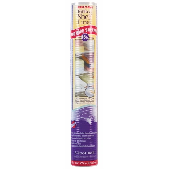 Shelf Liner Warp's Plast-O-Mat, acanalado, vinilo transparente de 6 pies x 39 cm