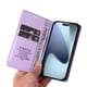 thumbnail image 5 of Funda Billetera de Cuero para iPhone 17 Pro Max con Tarjetero y Soporte - Tapa Magnética Morado, 5 of 5