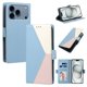 thumbnail image 1 of Funda con Solapa para iPhone 17 Pro, Diseño Tricolor con Ranuras, Azul Claro, 1 of 6