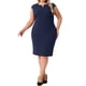 thumbnail image 2 of Agnes Orinda Trajes de Halloween para Mujeres Tallas Grandes Vestido Ajustado de Escuela Universitaria con Cuello en V Sin Mangas Casual Midi Lápiz con Cremallera 5X Azul Oscuro, 2 of 7