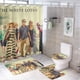 thumbnail image 1 of El loto blanco-theme 4-Piece Shower Curtain Set with Rugs, Waterproof Bathroom Decor Set Includes Bath Mat, U-Shaped Rug, Toilet Lid Cover and Curtain with Hooks, 1 of 6