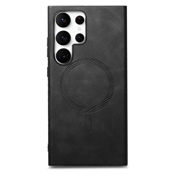 Magnetic Slim Case for Samsung Galaxy S23 Ultra with Camera Guard & Anti-Scratch Back Black