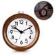 thumbnail image 2 of Reloj despertador analógico de madera con función de repetición - Reloj retro con luz de alarma en el dial - Reloj de mesa de madera vintage silencioso sin, 2 of 8