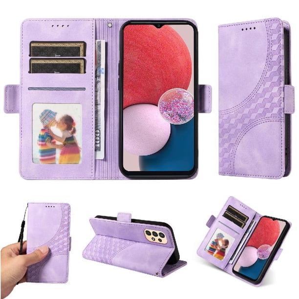 Carcasa FOXDOCK Samsung Galaxy A13 4G de cuero PU, diseño acolchado clásico, protección contra caídas y rayones