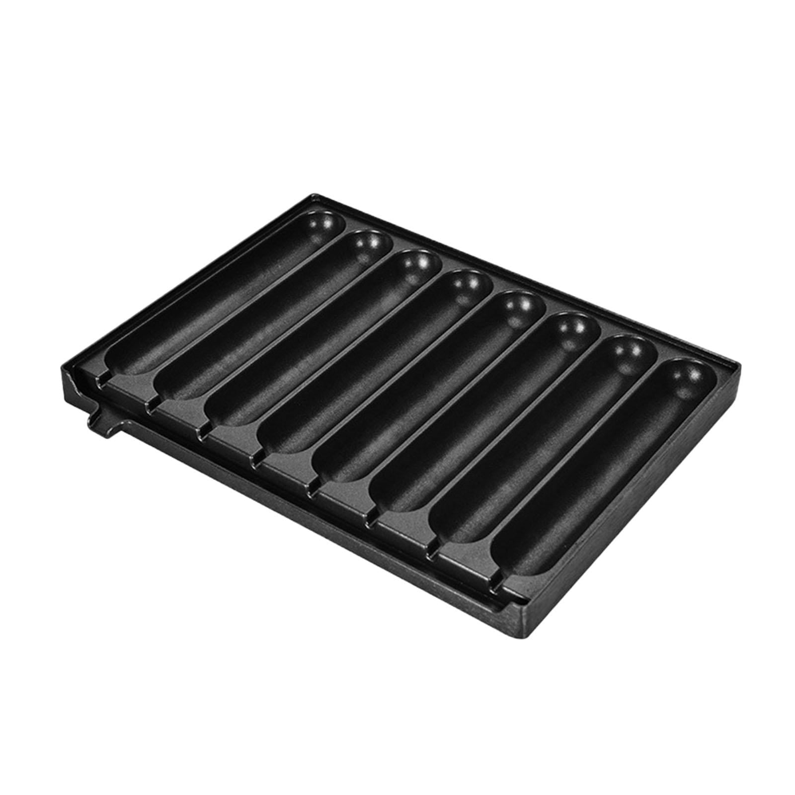 Magideal - Sartén Para Salchichas De Hierro Fundido, Máquina Para Hacer Salchichas, 8 Rejillas, Antiadherente, Para Hacer Gofres, Perros De Maíz, Prensador Para