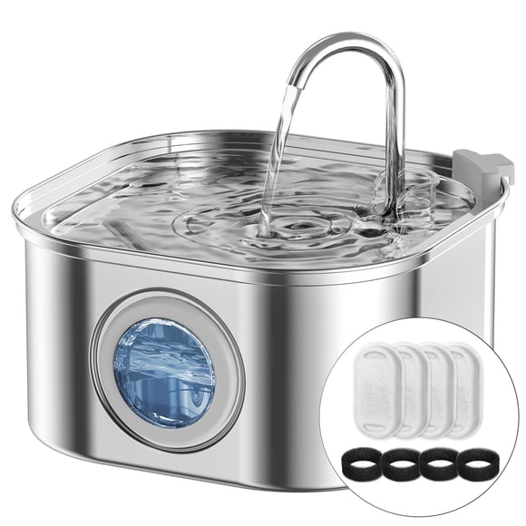Fuente de Agua para Gatos NautyPaws 3,2 L Acero Inoxidable