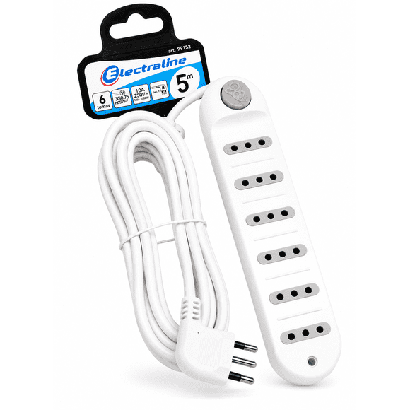 Zapatilla Alargador Electraline 6 Tomas Switch 5 Metros