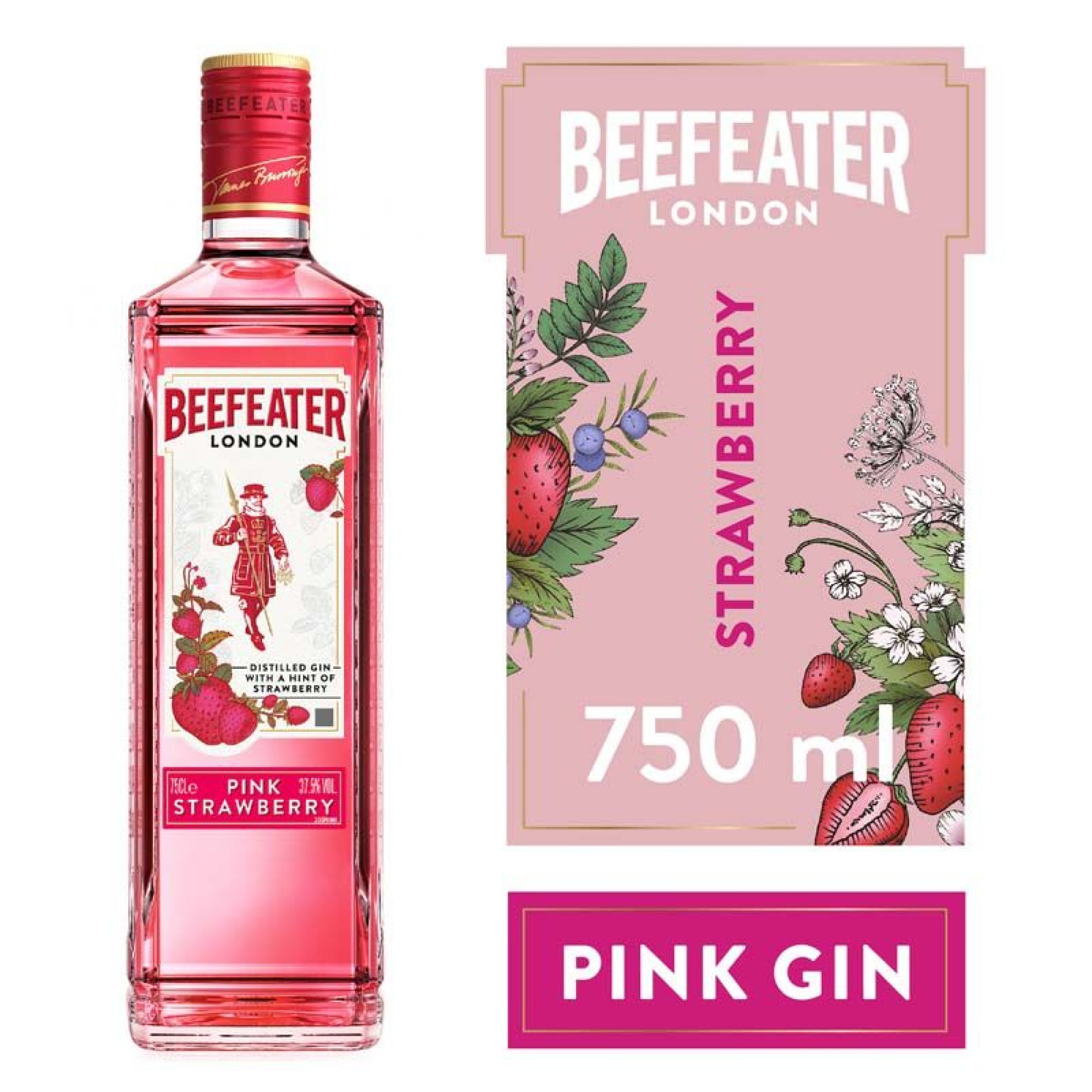 Gin Pink Strawberry 37,5° Botella 750 cc Beefeater