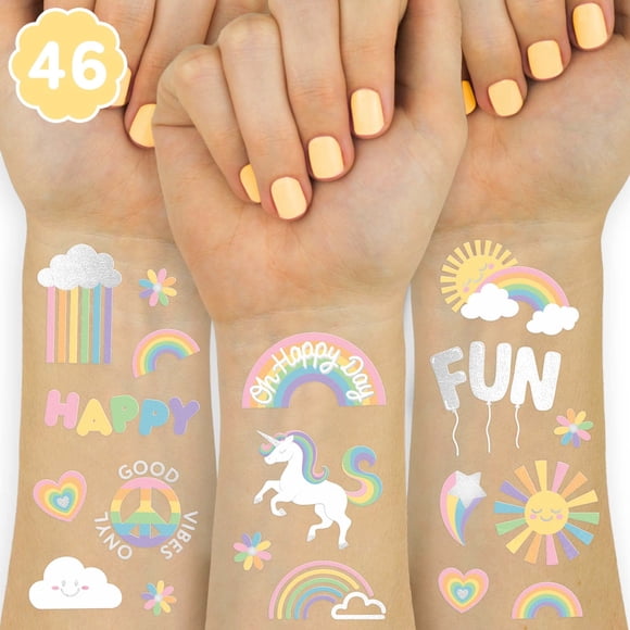 Tatuajes temporales xo, Fetti Rainbow 46 estilos con purpurina