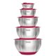thumbnail image 1 of Juego de cuencos para mezclar Viking Culinary de acero inoxidable, 10 piezas, rojo, 1 of 4