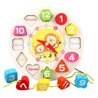 Bothyi - Rompecabezas Montessori Con Forma De Reloj, Bloques De Números De Colores Para Niños Y Niñas, León