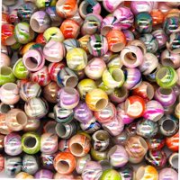 Magideal - 100 Uds. Kit De De Grande/ De Cabellero Acrílico Adornos Artesanales Con Agujeros Grandes Rico Y /Pulseras Trenzadas De Cabellero