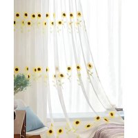 Genérico - 2 Panel De Cortina Visillo Transparente Con Textura 140X230Cm