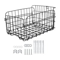 Magideal - Cesta Trasera Para Bicicleta, Soporte De Gran Capacidad Para Artículos Diversos, Cesta De Almacenamiento Portátil De Metal Para Bicicleta, Estante De