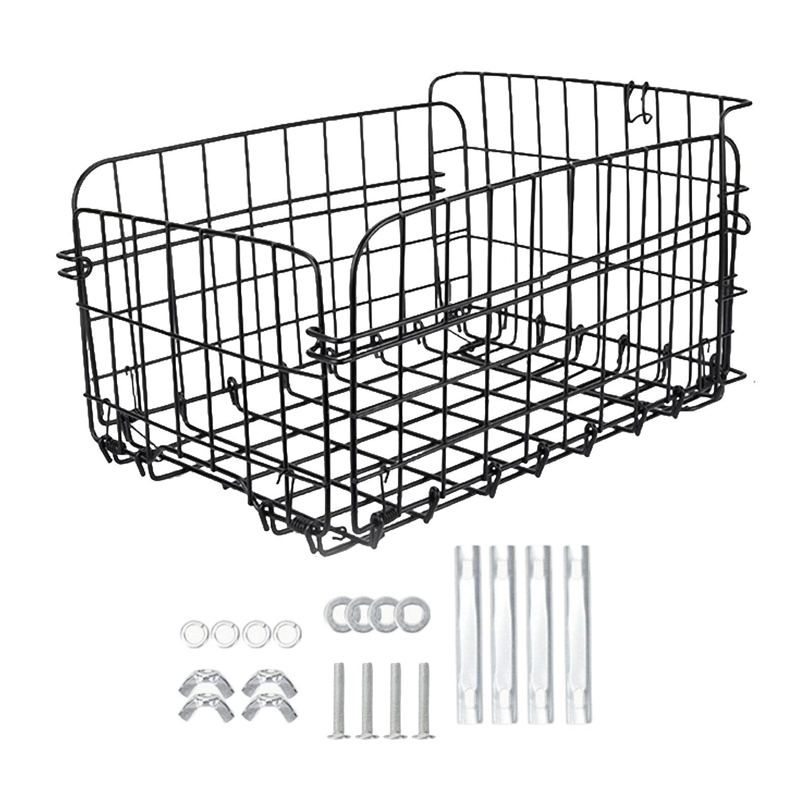 Magideal - Cesta Trasera Para Bicicleta, Soporte De Gran Capacidad Para Artículos Diversos, Cesta De Almacenamiento Portátil De Metal Para Bicicleta, Estante De