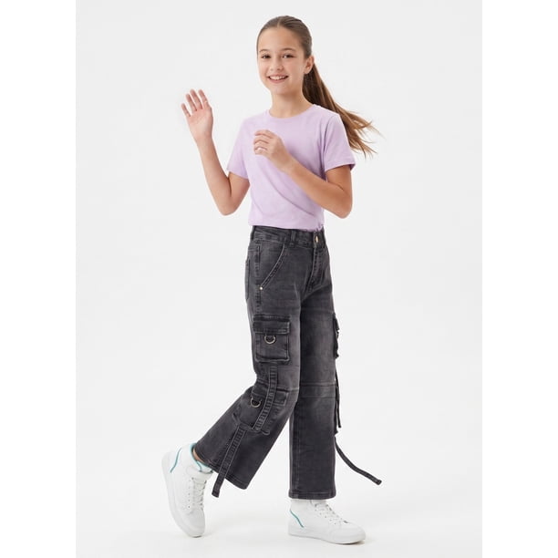 Pantalon Cargo Niña Jeans Holgado Estilo Urbano Y2k