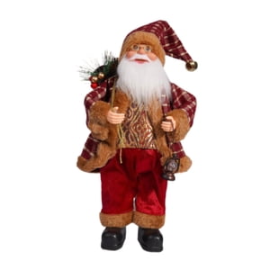 Bothyi - Figura De Papá Noel, Adorno De Colores Brillantes Para Decoración De Fiestas Navideñas, Rojo Y Dorado