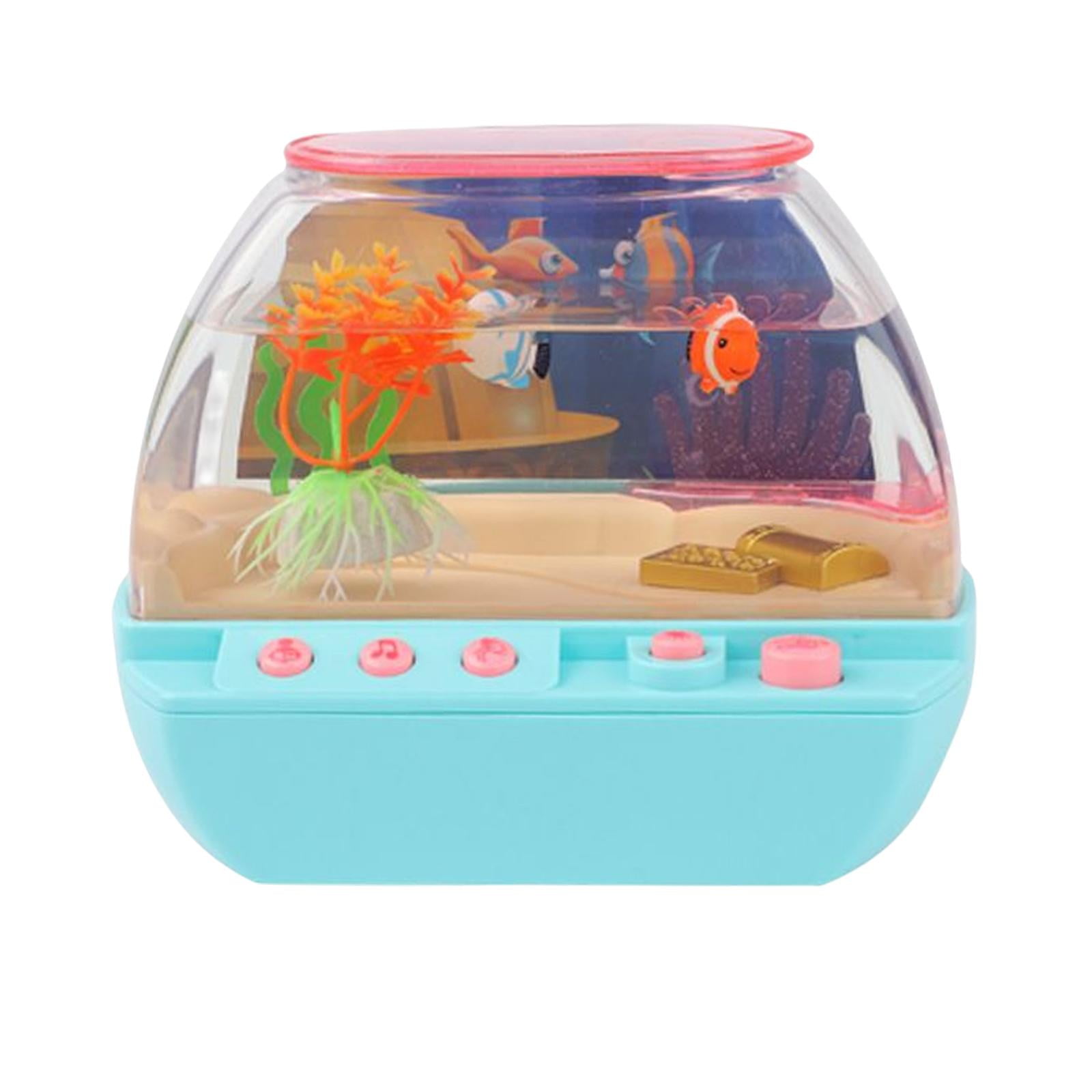 Decoración Del Tanque De Peces De Acuario Con Casa De Juego De Dibujos Animados De Luz Para El Hogar Azul