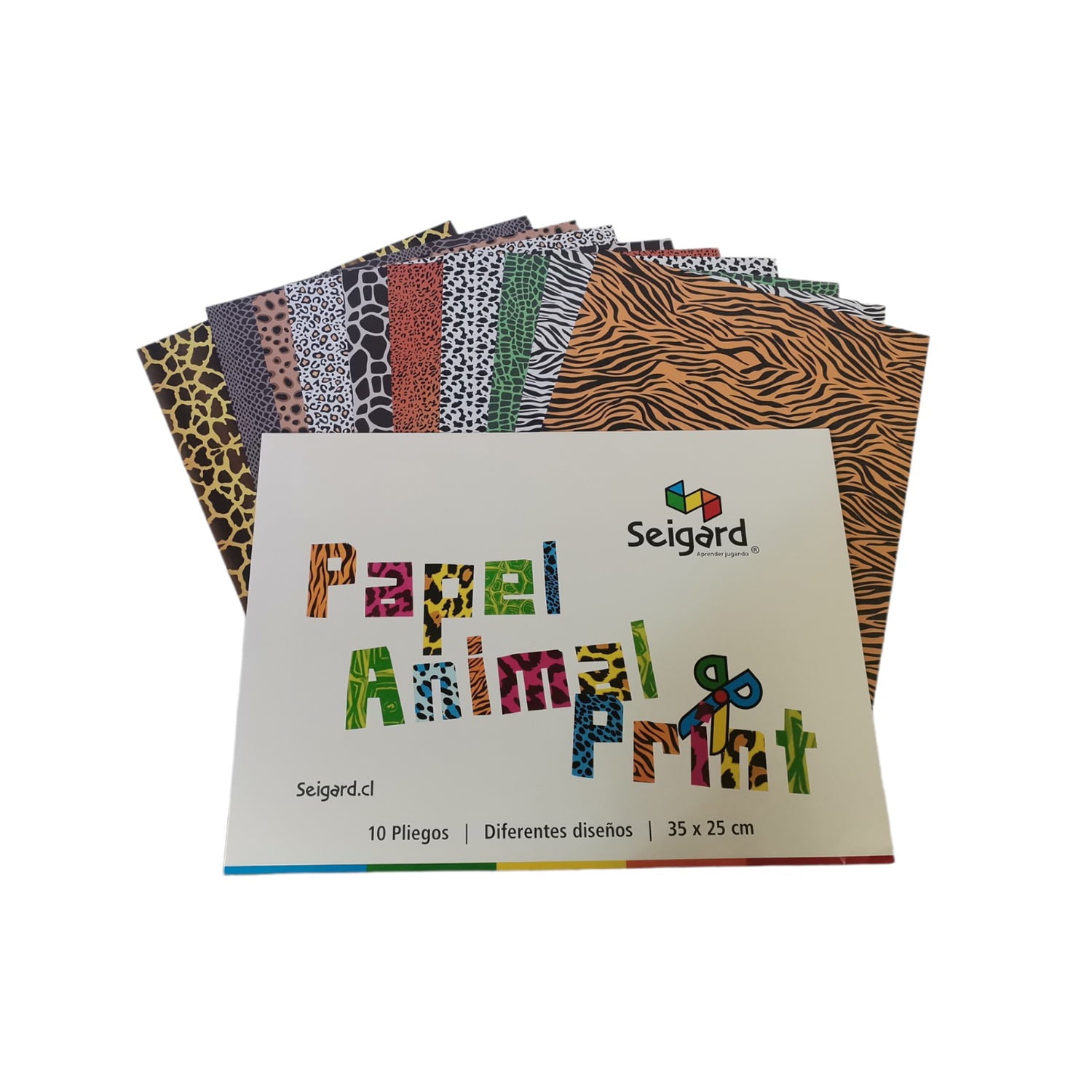 Seigard - Set De 10 Hojas Papel Animal Print