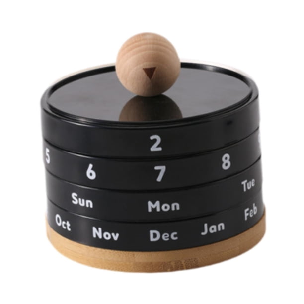 Calendario Perpetuo: Versátil Decoración De Escritorio Para El Gabinete Escolar, Regalo De Inauguración De La Casa, Color Negro.