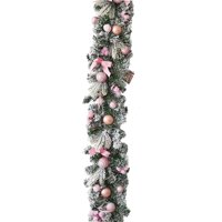 Bothyi - Corona Navideña Artificial De Regalo De 1,8 M Para Interiores, Exteriores, Ventanas, Salas De Estar, Color Rosa