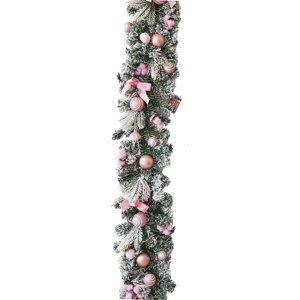 Bothyi - Corona Navideña Artificial De Regalo De 1,8 M Para Interiores, Exteriores, Ventanas, Salas De Estar, Color Rosa