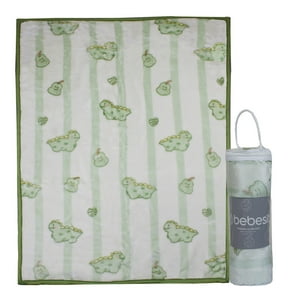 Frazada Ultra Soft Dino 80X110Cm Verde Bebesit