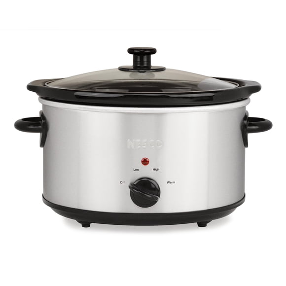 Olla de cocción lenta NESCO SC-4-25 4L, 3 ajustes de calor, plateada
