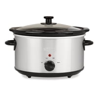 Olla De Cocción Lenta Nesco Sc-4-25 4L, 3 Ajustes De Calor, Plateada