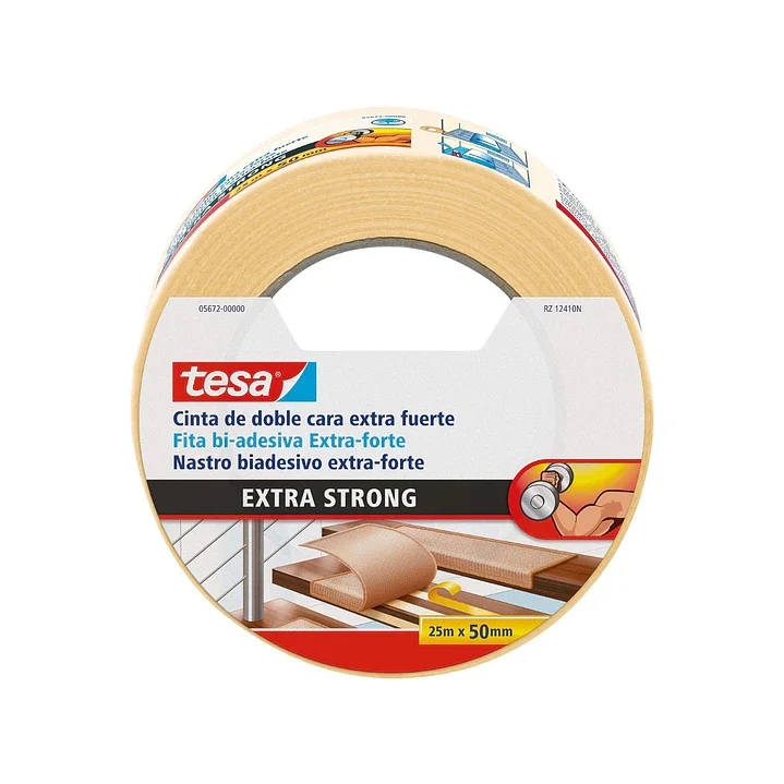 Cinta Doble Cara 25m X 50mm Extra Fuerte Tesa